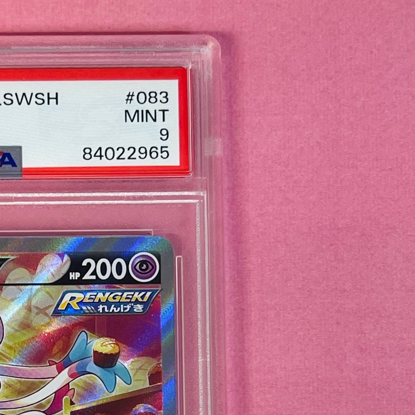 Japanese Pokemon Card Ninfia V SR 083/069 from Evie Heroes series graded PSA 9 Mint in protective sleeve
