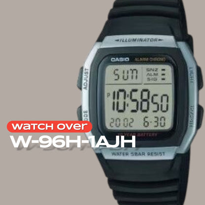 Casio W-96H-1AJH Digital Watch with 10-Year Battery Waterproof 5 ATM — Japan Import