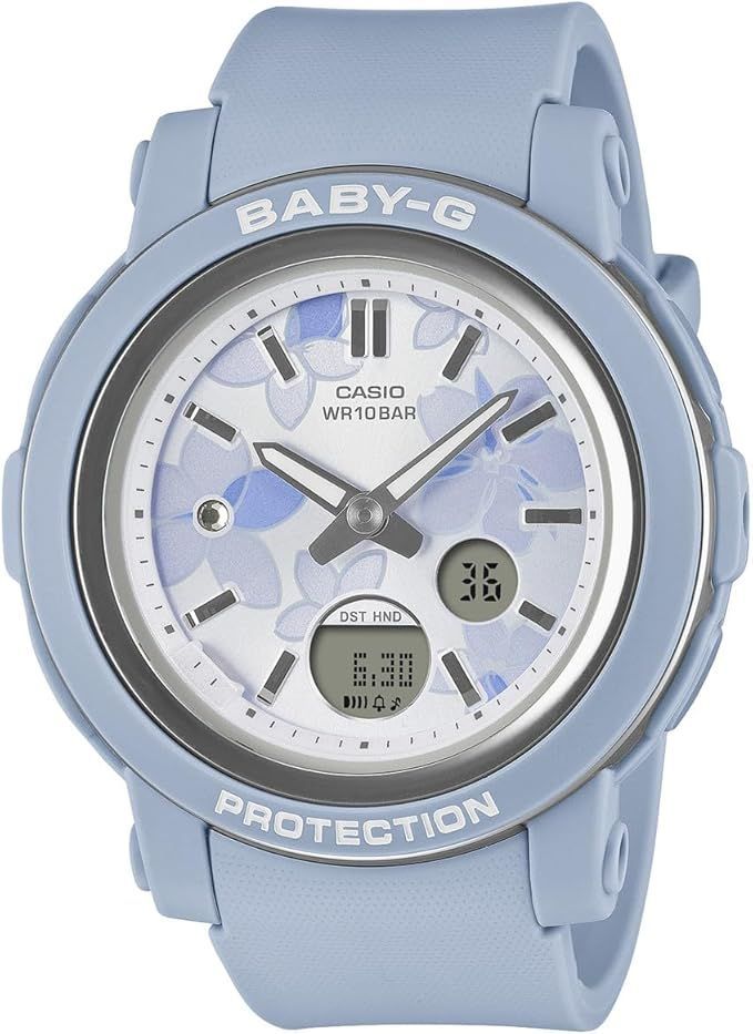 Baby-G Analog Watch with Floral Design Model BGA-290FL-2AJF - Blue Japan Import