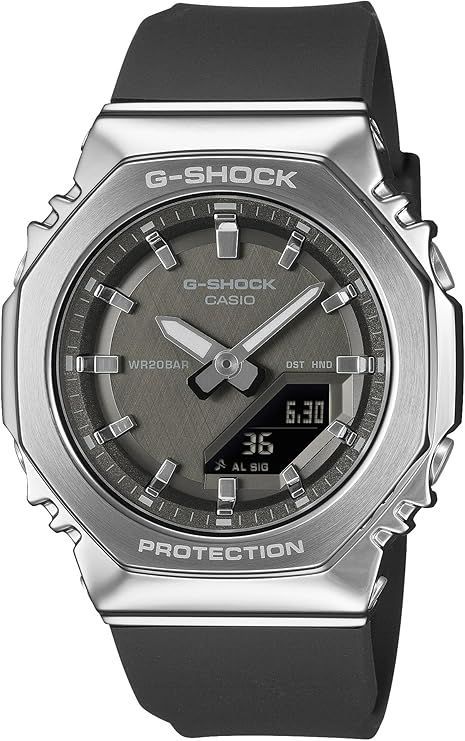 Casio G-Shock GM-S2110-1A1JF Women's Silver and Black Metal Covered Japan Import