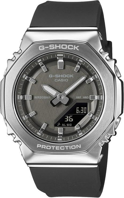 Casio G-Shock GM-S2110-1A1JF Women's Silver and Black Metal Covered Japan Import