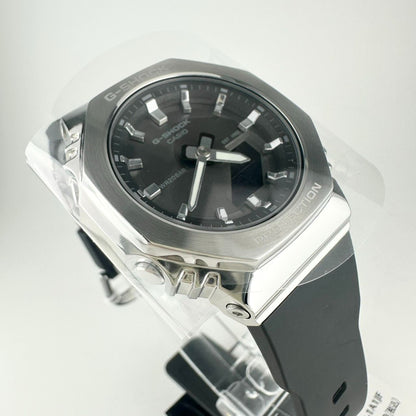 Casio G-Shock GM-S2110-1A1JF Women's Silver and Black Metal Covered Japan Import