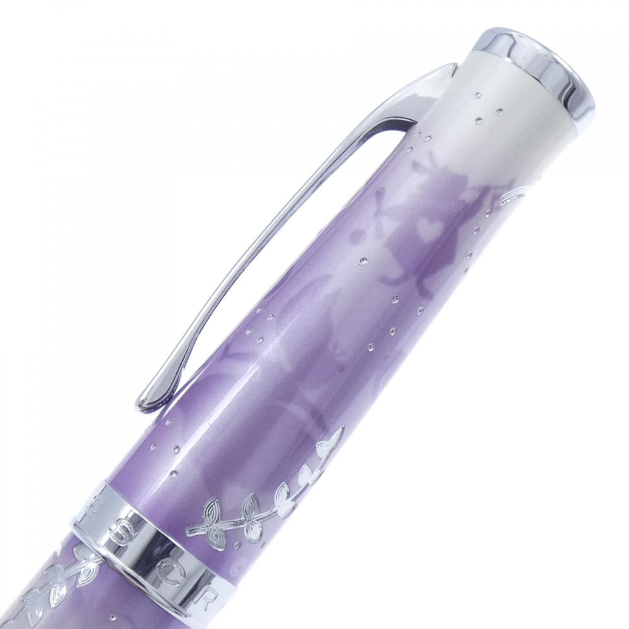 Used Cross Soba Ju Disney Alice purple ballpoint pen measuring 13.5 cm