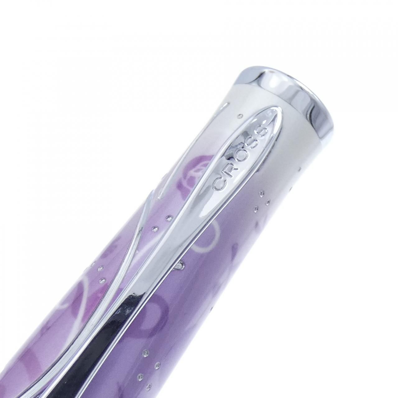 Used Cross Soba Ju Disney Alice purple ballpoint pen measuring 13.5 cm