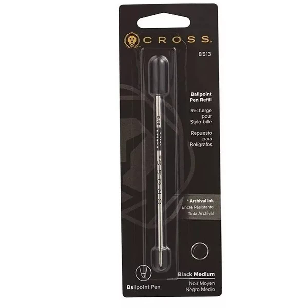 Cross Refill Pen Refills Pack of 6 Black Medium (8513) for Ballpoint Pens — Japan Import