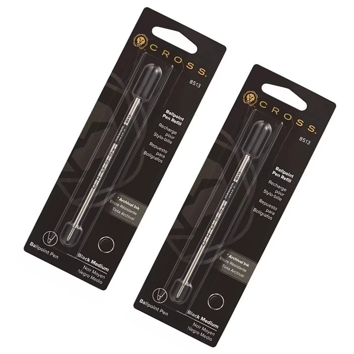 Cross Refill Pen Refills Pack of 6 Black Medium (8513) for Ballpoint Pens — Japan Import