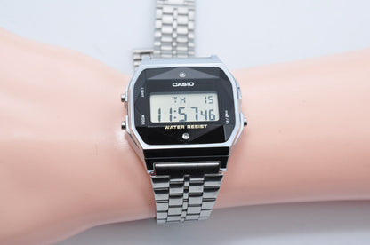 Casio A159W Quartz Digital Watch with Cutted Glass - Japan Import