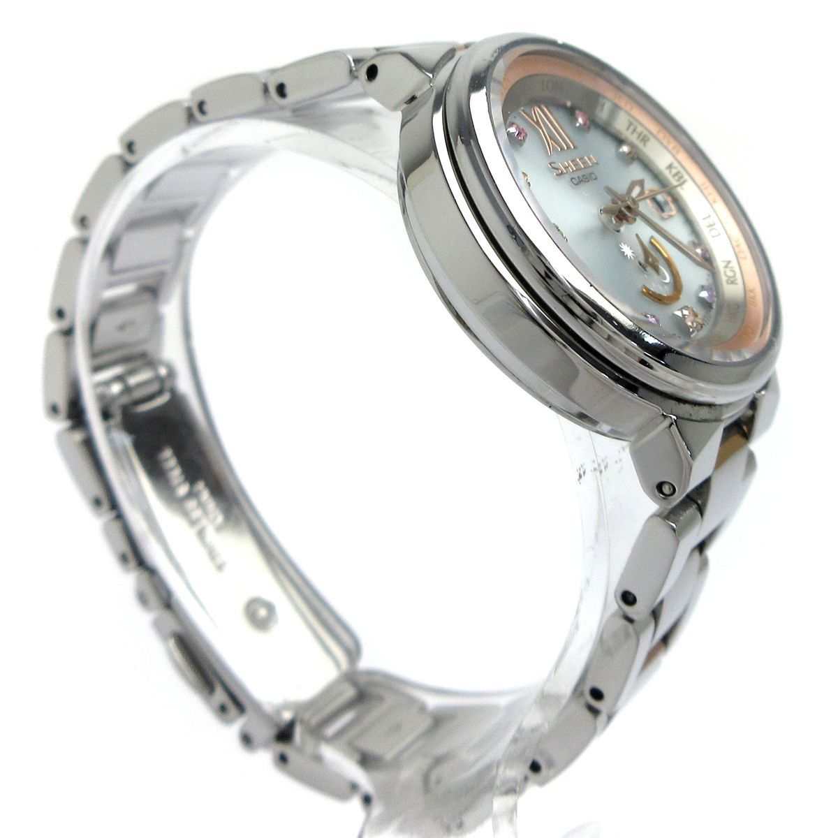Casio Sheen Voyage Series Ladies Watch Model SHW-1507BSG-7AJF Solar Radio-Controlled Silver Pink Gold Bicolor