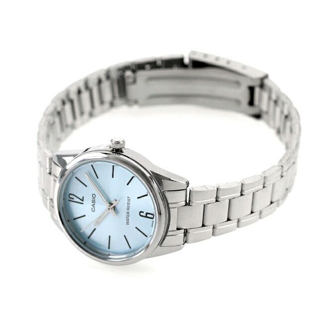 Casio Standard Series LTP-V005D-2BDF Women's Watch with Sky Blue Dial and Silver Steel Band — Japan Import