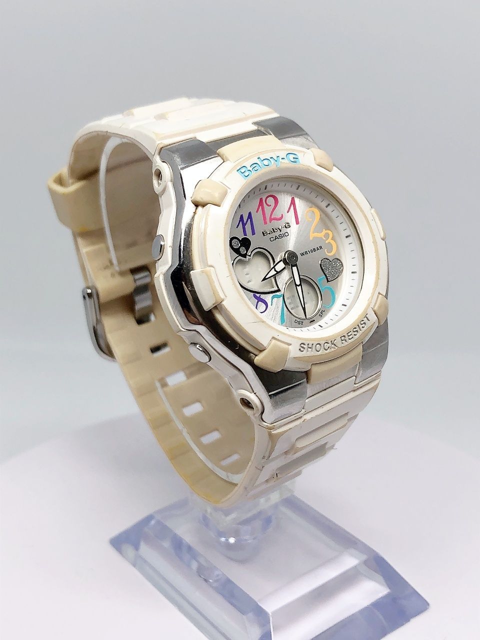 Casio Baby-G BGA-116 Multi-Color Heart Design Watch with Digital and Analog Display — Japan Import