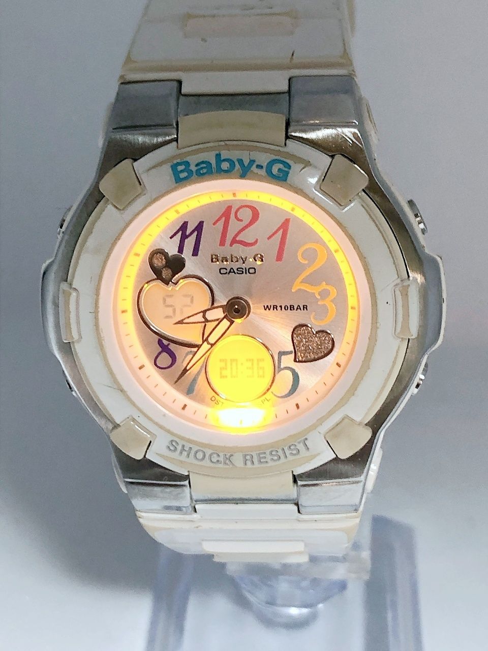 Casio Baby-G BGA-116 Multi-Color Heart Design Watch with Digital and Analog Display — Japan Import