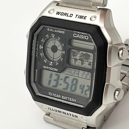 Casio Watch AE-1200WHD-1A Digital Quartz Men's Watch Silver Black