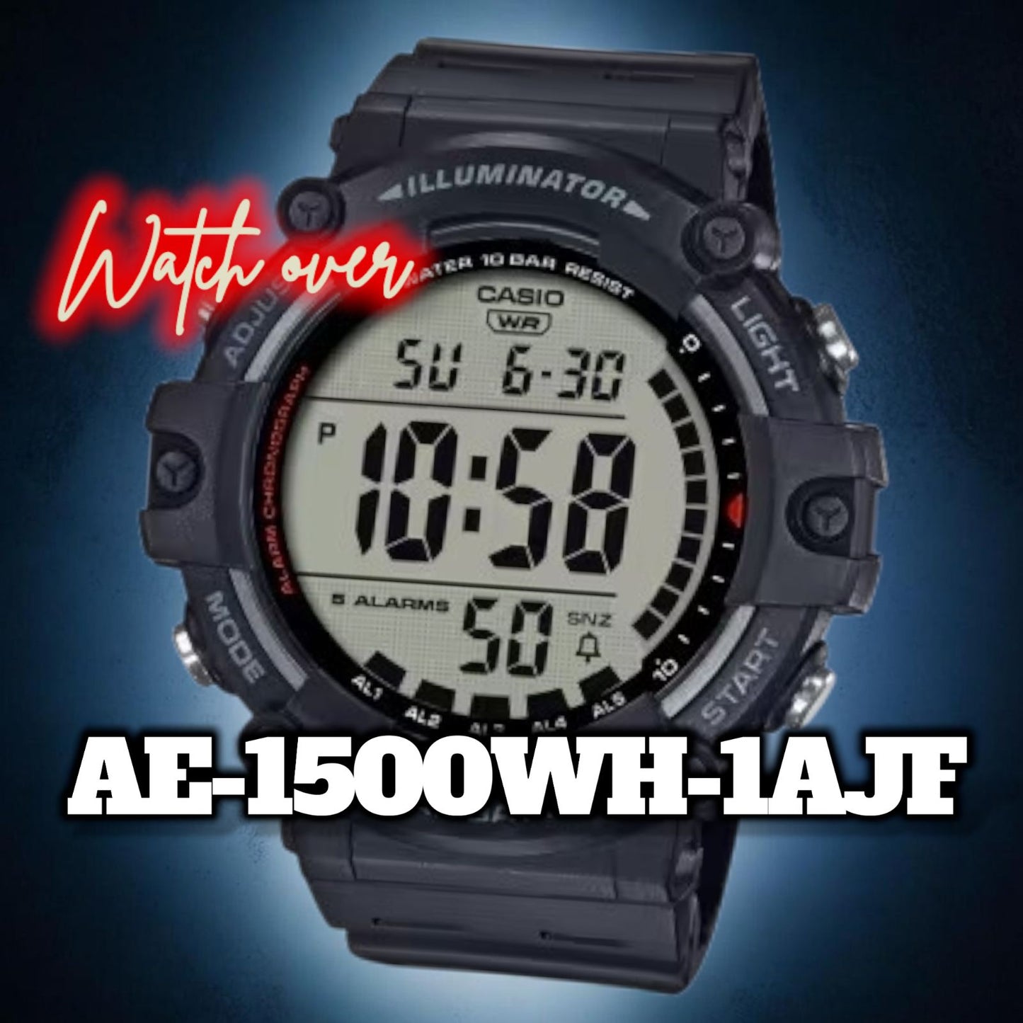 Casio AE-1500WH Digital Watch with Large Display Black 10 Year Battery 10 ATM Water Resistant — Japan Import