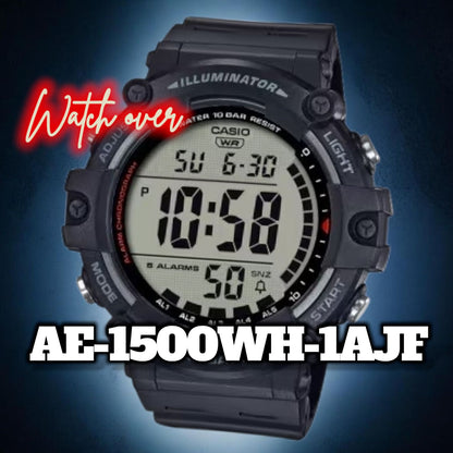 Casio AE-1500WH Digital Watch with Large Display Black 10 Year Battery 10 ATM Water Resistant — Japan Import
