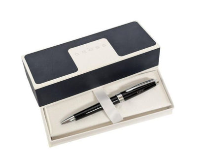 Used Cross ballpoint pen model Z1972 in black and silver with genuine ink, 14 cm length