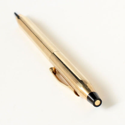 Cross MOA26049 Classic Century Ballpoint Pen 1/20 10K Gold-Plated Black Twist Style — Japan Import