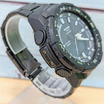 Casio Pro Trek Angler Line PRT-B70 Metal Bracelet Watch with Fishing Features — Japan Import