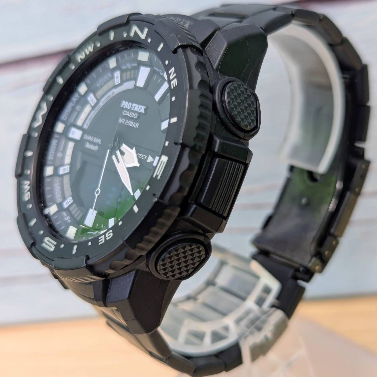 Casio Pro Trek Angler Line PRT-B70 Metal Bracelet Watch with Fishing Features — Japan Import