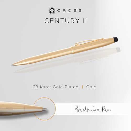 Cross Century II 23K Gold Plated Elegant Ballpoint Pen with Premium Gift Box — Japan Import