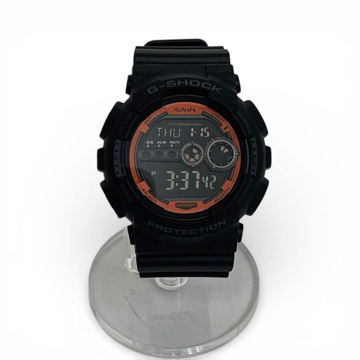 Casio G-Shock GD-100 Kubota Model Watch with Black and Orange Colors — Japan Import