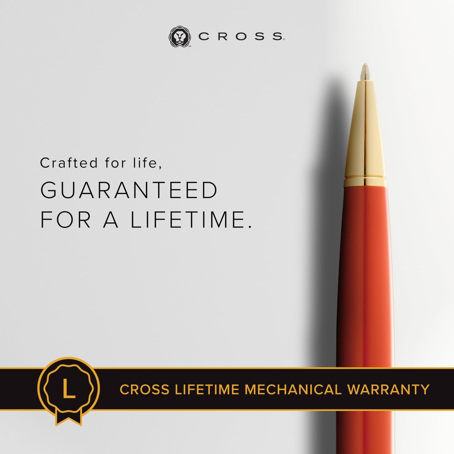 Cross Bailey Light Light Polish Amber Resin Gold Tone Ballpoint Pen — Japan Import