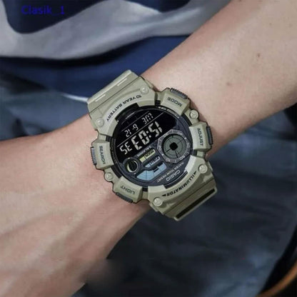 Casio Fishing Time Digital Watch Model WS-1500H with Moon Data 10ATM Water Resistance — Japan Import