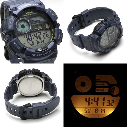 Casio Fishing Time Digital Watch Model WS-1500H with Moon Data 10ATM Water Resistance — Japan Import