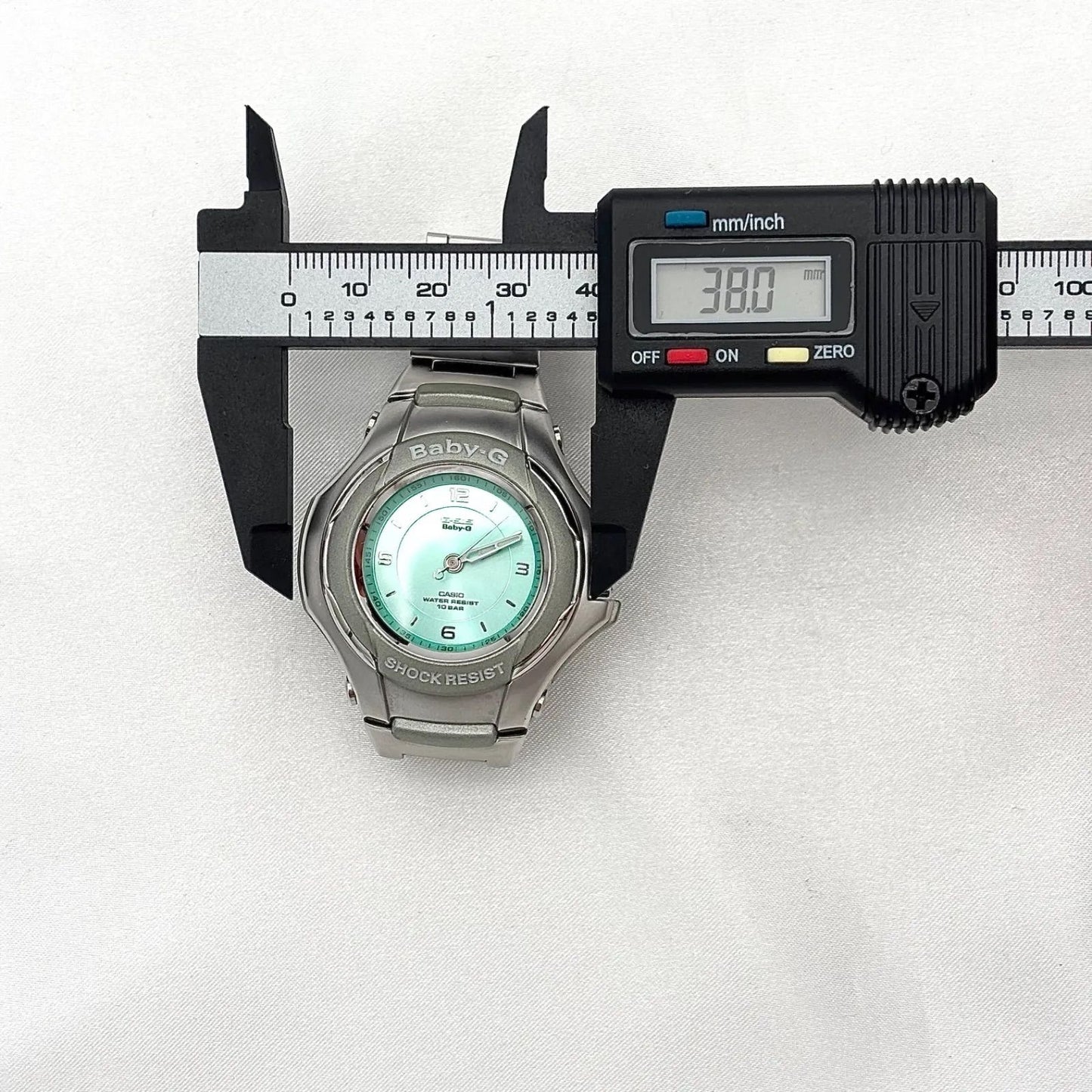 Casio Baby-G Watch Model STG-100 in Silver with Ice Blue Dial and 100 M Water Resistance — Japan Import