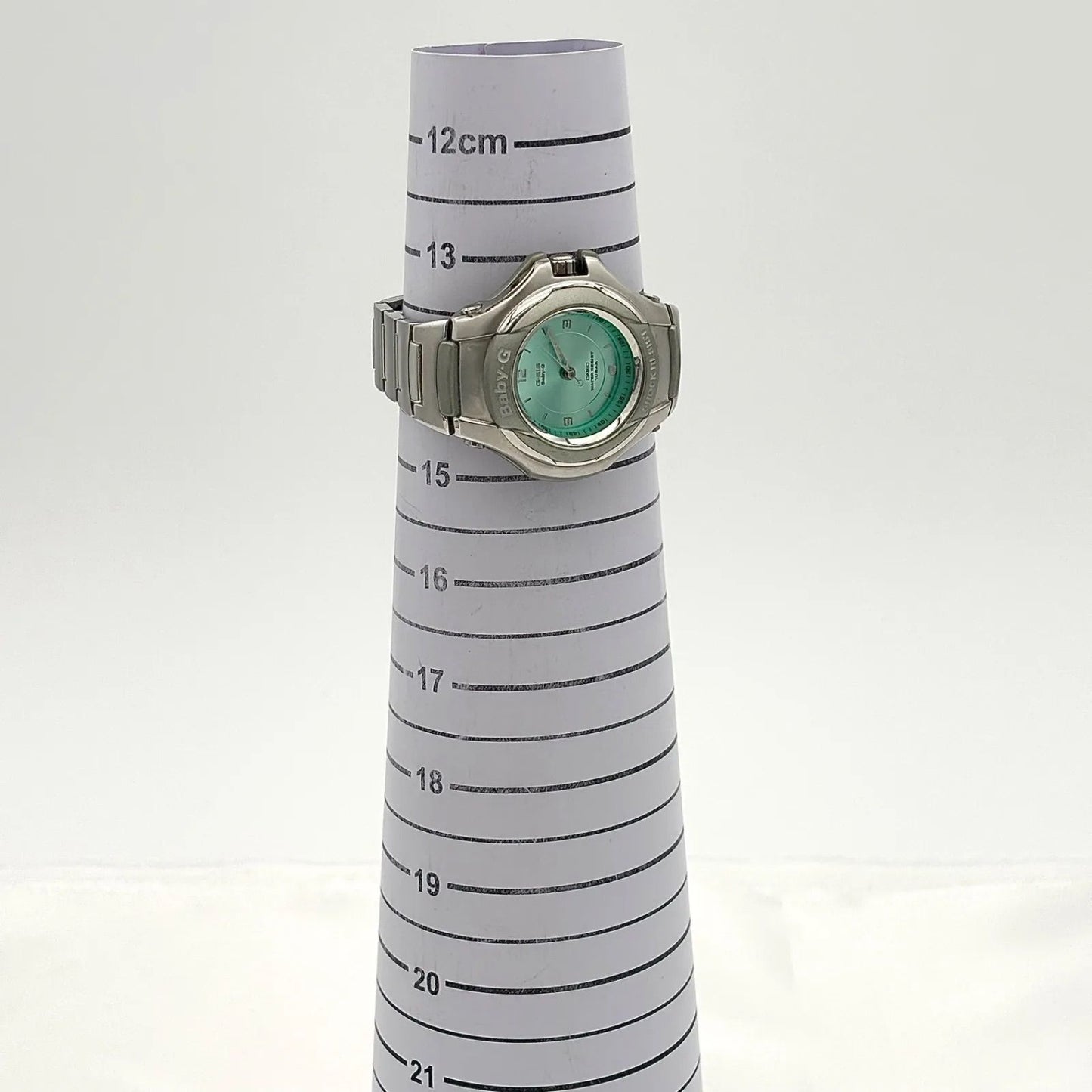 Casio Baby-G Watch Model STG-100 in Silver with Ice Blue Dial and 100 M Water Resistance — Japan Import
