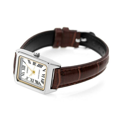 Casio Series Chipkashi Model LTP-V007L-7B2DF Analog Quartz Watch with White Dial and Brown Leather Band — Japan Import