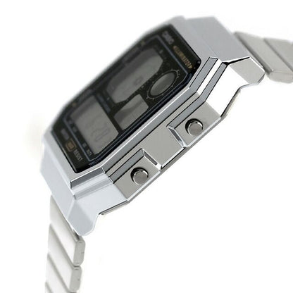 Casio Classic A130WE-1ADF Digital Wristwatch with Black Dial and Silver Band — Japan Import