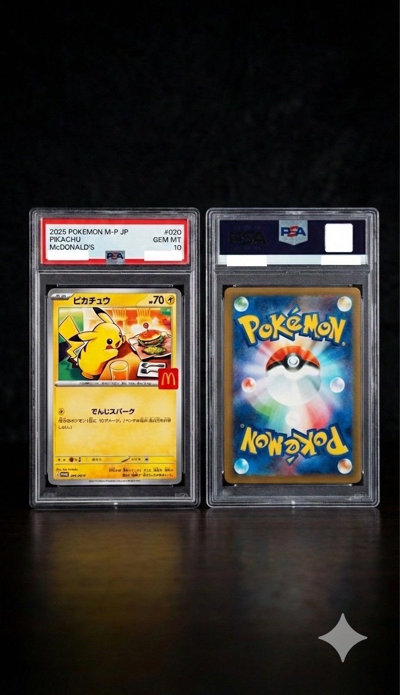 PSA10 graded Pokemon Pikachu promo card from McDonald's Happy Set model M-P 020