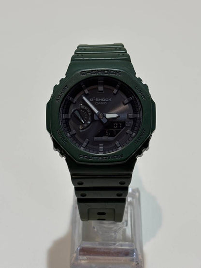 Casio G-Shock GA-B2100 Solar Watch with Green Resin Band and Analogue-Digital Display — Japan Import