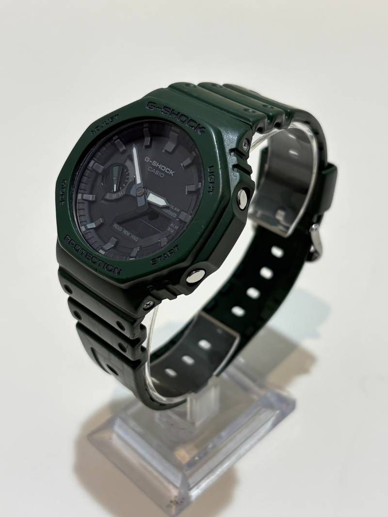 Casio G-Shock GA-B2100 Solar Watch with Green Resin Band and Analogue-Digital Display — Japan Import