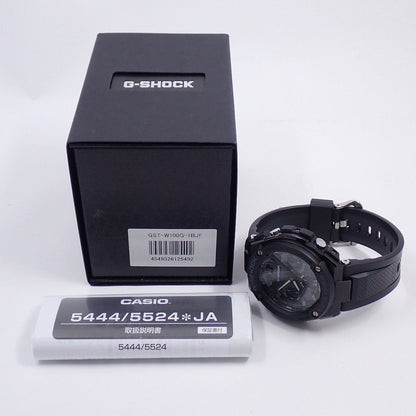 Casio G-Shock GSteel Solar Radioatomic Ana-Digi Mens Watch Black Genuine Resin Band GST-W100G-1BJF — Japan Import