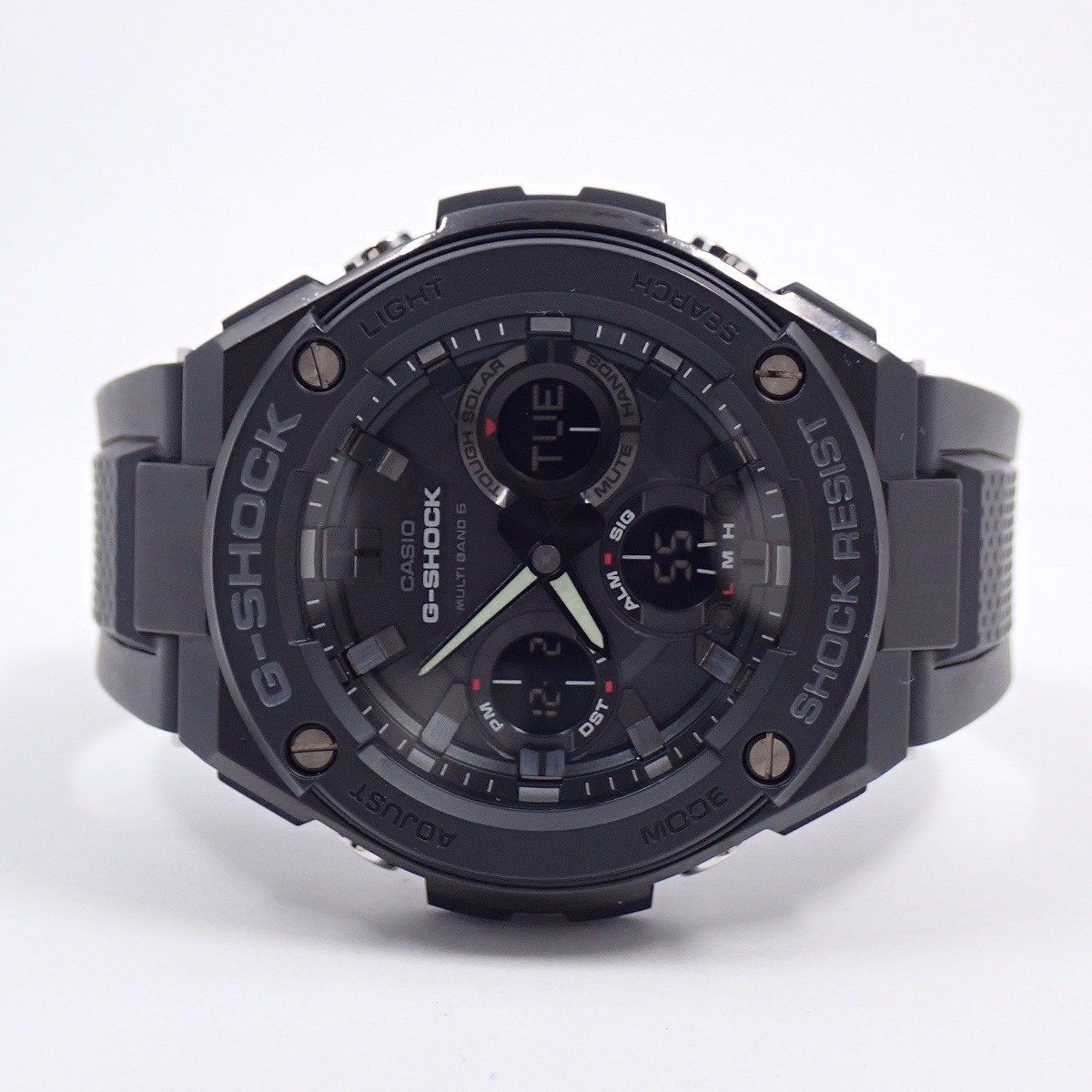 Casio G-Shock GSteel Solar Radioatomic Ana-Digi Mens Watch Black Genuine Resin Band GST-W100G-1BJF — Japan Import