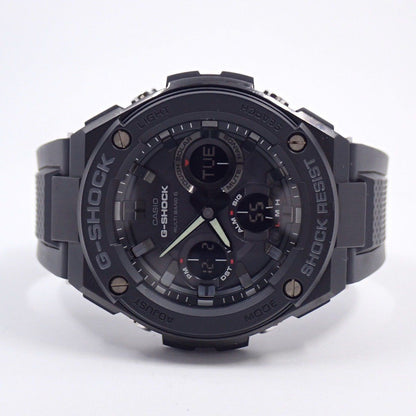 Casio G-Shock GSteel Solar Radioatomic Ana-Digi Mens Watch Black Genuine Resin Band GST-W100G-1BJF — Japan Import