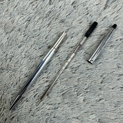 Cross Twist silver color ballpoint pen with twist mechanism imported from Japan