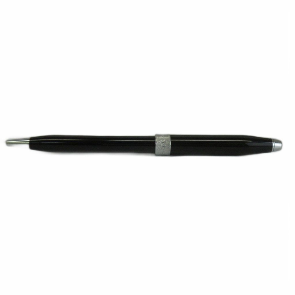 Cross Brand Twist Pen with Heart Charm and Logo in Black and Silver