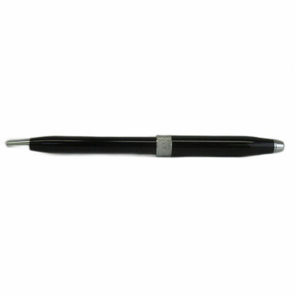 Cross Brand Twist Pen with Heart Charm and Logo in Black and Silver