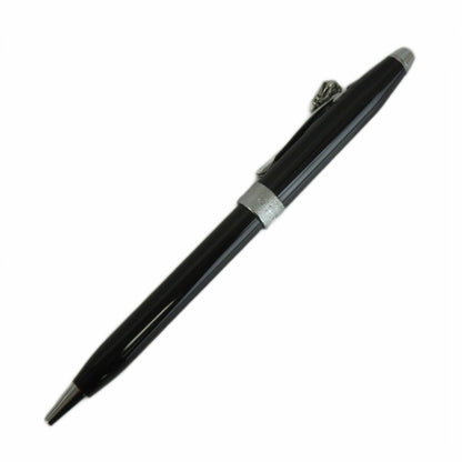Cross Brand Twist Pen with Heart Charm and Logo in Black and Silver