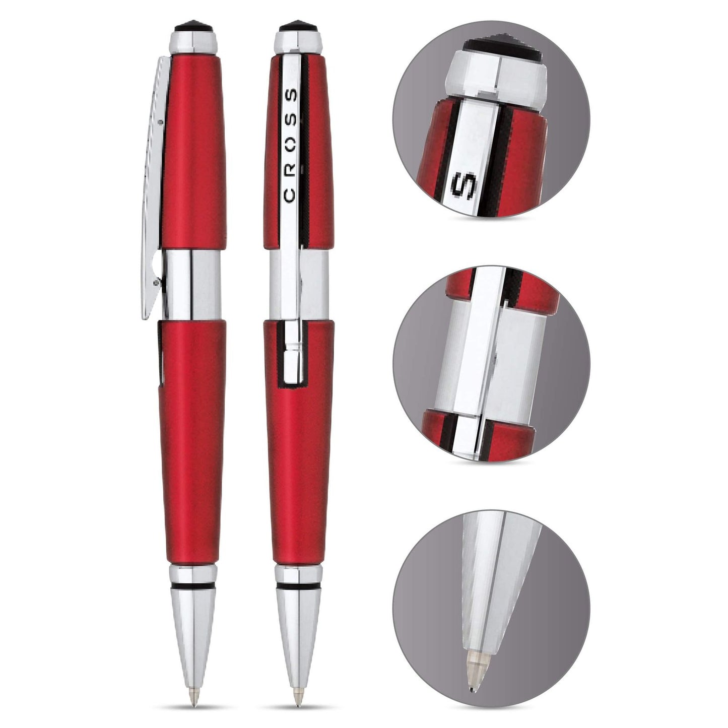 Cross Edge Refill Slide Open Ballpoint Pen with Premium Gift Box - Red