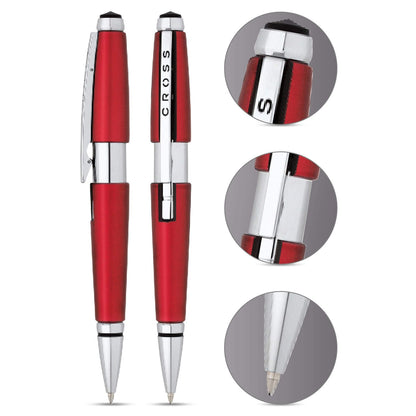 Cross Edge Refill Slide Open Ballpoint Pen with Premium Gift Box - Red