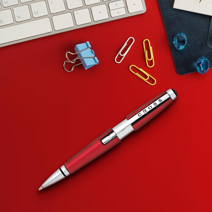 Cross Edge Refill Slide Open Ballpoint Pen with Premium Gift Box - Red