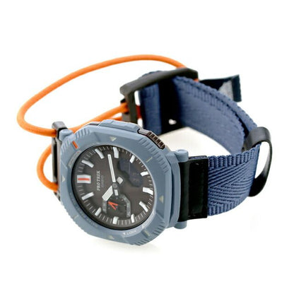 Casio Pro Trek PRJ-B001B-2DR Watch with Analog-Digital Display Solar Powered Black Dial Blue Cross Band