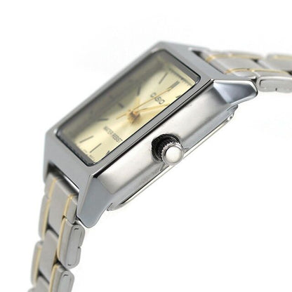 Casio Standard Series LTP-V007SG-9EDF Quartz Watch with Gold Dial and Silver Band — Japan Import
