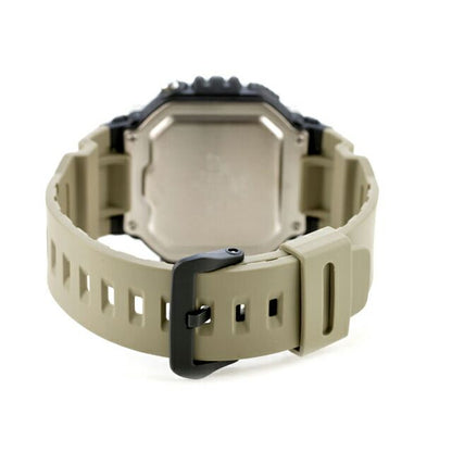 Casio Series AE-1600H-5AVDF Digital Quartz Watch with Beige Dial and Green Resin Band — Japan Import