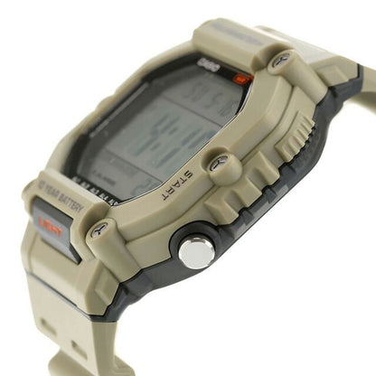 Casio Series AE-1600H-5AVDF Digital Quartz Watch with Beige Dial and Green Resin Band — Japan Import