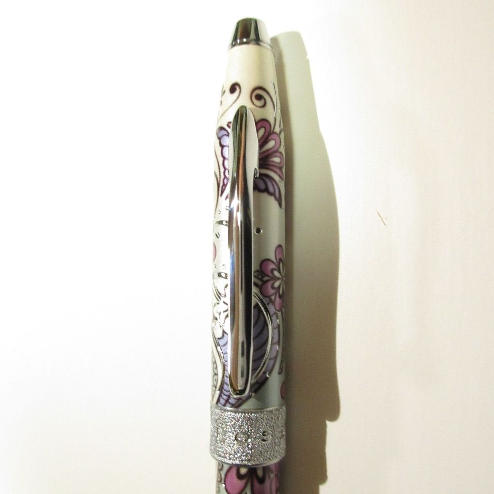 Cross Botanica Flower Print Roller Ball Pen White and Purple Ladies Accessories Used