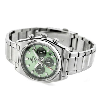 Casio Edifice EFB-730D-3AVDF Quartz Watch for Men with Green Dial and Silver Stainless Steel Band — Japan Import